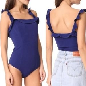 NEW Capulet Revolve Royal Blue Ruffle Bodysuit